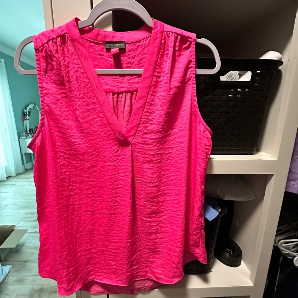 Vince Camuto Vibrant Pink Sleeveless Blouse